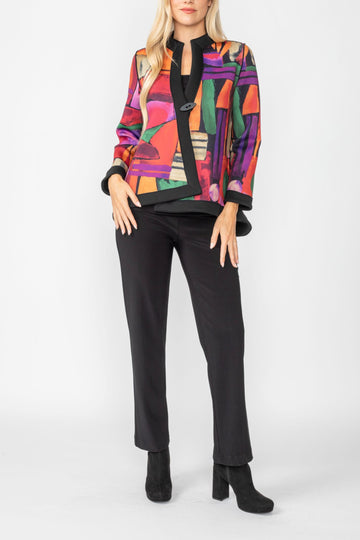 Red One Button Paint Design Jacket